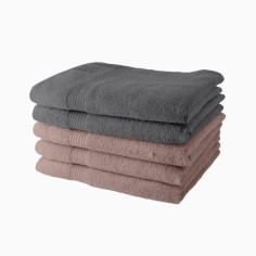 Lot de 5 Draps de Bain TODAY 70x130 cm 100% Coton - 3 roses des sables + 2 acier Lot de 5 Draps de Bain TODAY 70x130 cm 100% Coton - 3 roses des sables + 2 acier
