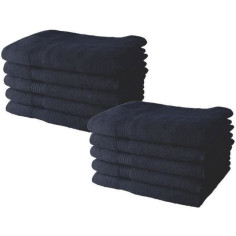 Lot de 10 serviettes de Toilette TODAY 50x90 cm 100% Coton - Navy Lot de 10 serviettes de Toilette TODAY 50x90 cm 100% Coton - Navy