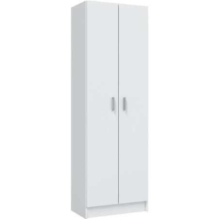 Armoire rangement chaussures - meuble d'entrée - 2 portes avec étageres- L59 x P37 x H180 cm - Basic