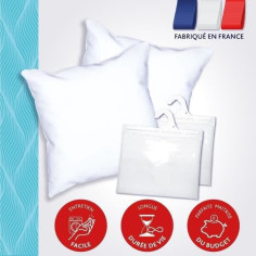 DODO Pack 2 oreillers tendance 60x60cm + 2 protege oreillers imperméable 60x60 cm - G DODO Pack 2 oreillers tendance 60x60cm + 2 protege oreillers imperméable 60x60 cm - G