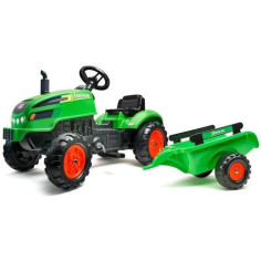 Tracteur a pédales X Tractor vert avec capot ouvrant et remorque inclus - FALK - Pour