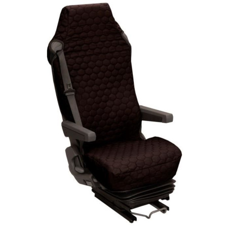 Housse universelle HTC EQUIPEMENTS - Pour siege de camion - Coton matelassé noir 80% coton et 20% polyester