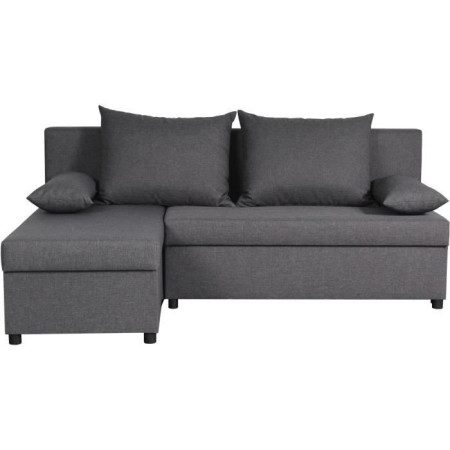 Canapé d'angle réversible  Tissu Gris  L 192 x P 143 x H 79 cm  JOSS - Fabriqué en Ukraine