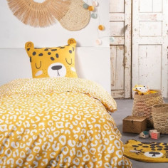 Parure de lit enfant TODAY Funny - 140x200 cm - 100% Coton - imprimé léopard Parure de lit enfant TODAY Funny - 140x200 cm - 100% Coton - imprimé léopard