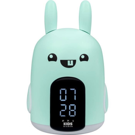 Réveil & Veilleuse Baxter le lapin - BIGBEN - 3 mélodies - Intensité lumineuse réglable - Affichage heure