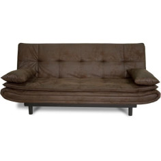 Banquette clic-clac DARIUS - Tissu Marron - L 194 x P 121 x H 83 cm - Fabriqué en Ukraine Banquette clic-clac DARIUS - Tissu Marron - L 194 x P 121 x H 83 cm - Fabriqué en Ukraine