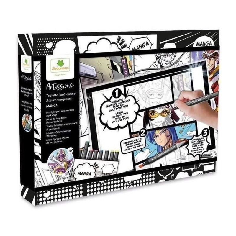 Tablette Lumineuse Et Atelier Marqueurs Manga