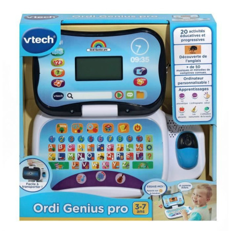 Ordinateur éducatif VTECH ORDI GENIUS PRO NOIR pour enfants de 3 a 7 ans avec souris