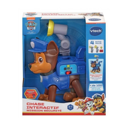 Figurine interactive VTECH Pat Patrouille - Chase avec accessoires de sauvetage pour