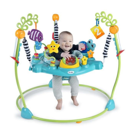 BABY EINSTEIN Aire d'éveil a rebonds Curiosity, éducative 2 en 1 et jouet au sol, jeux a 360° 6M+ cadeau bébé