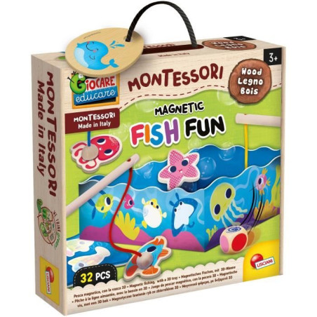 Peche a la ligne - Jeu Montessori - MONTESSORI BOIS - Peche Magnétique, Jeu de Patience