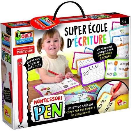 Stylo ergonomique - LISCIANI - Montessori Pen Super Ecole d'écriture - Pour enfant - Bleu