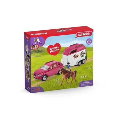 Voiture avec remorque pour chevaux