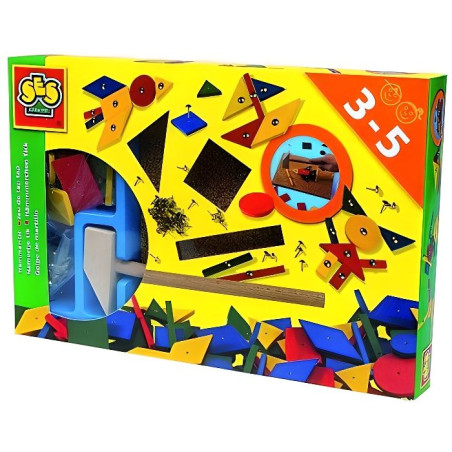 Jeu De Tap Tap Original - SES Creative - Hobby 3 - 6 - 32 Pieces Bois - Développe Motricité - 3+