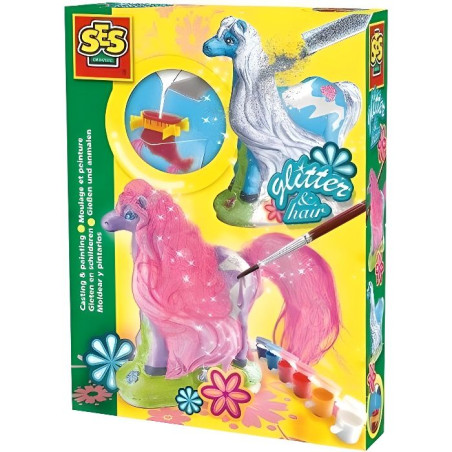 Moulage et peinture - SES CREATIVE - Cheval avec criniere - Figurines en plâtre