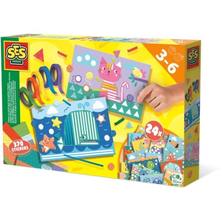 J'apprends a coller et a reconnaître les formes - SES CREATIVE - Hobby 3 - 6 - Motricité fine - 370 stickers - Age : 3+