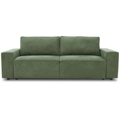 Canapé convertible 3 places JOSH - Tissu Loft Olive - Coffre de rangement - L 239 x P 117 x H 65 cm Canapé convertible 3 places JOSH - Tissu Loft Olive - Coffre de rangement - L 239 x P 117 x H 65 cm