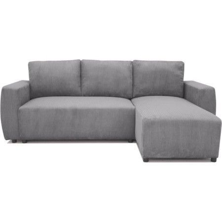 Canapé d'angle convertible réversible 3-4 places PHARELL - velours côtelé Anthracite