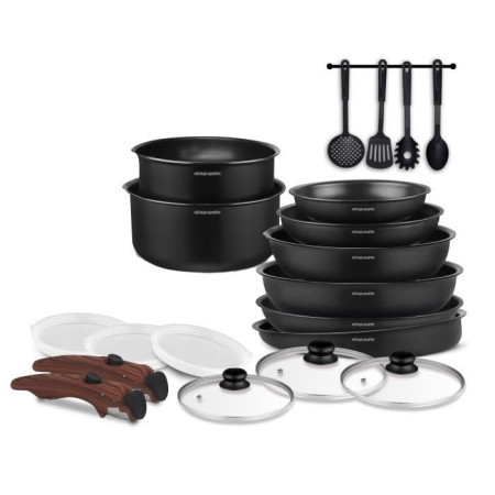 Batterie de cuisine - Tous feux dont induction - Arthur Martin - AM0530 - Aluminium -