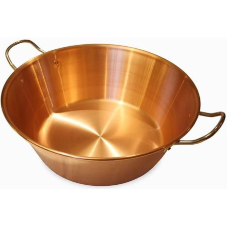 Bassine a confiture - BAUMALU - Standard - Cuivre 12/10e - 38 cm - 9 litres environ - Anses inox
