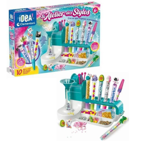 Clementoni - L'atelier des stylos - 10 stylos a créer et personnaliser - Fabriqué en Italie