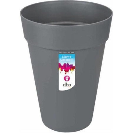 ELHO Pot de fleurs Rond Loft Urban - Ø 34 x 45,6 cm - 23 l - Gris anthracite