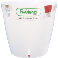 RIVIERA Bac a réserve d'eau - Rond - Ø 36 x H 33 cm - Blanc RIVIERA Bac a réserve d'eau - Rond - Ø 36 x H 33 cm - Blanc