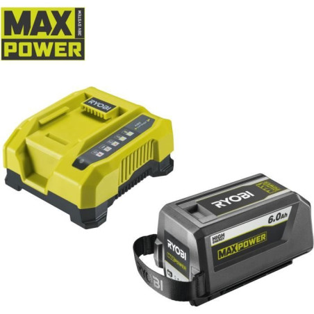 Batterie lithium RYOBI RY36BK60B-160 36V - Chargeur rapide - 6,0 Ah High Energy