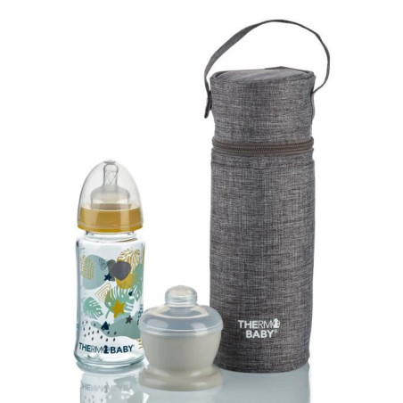 Porte biberon THERMOBABY - isotherme - gris chiné