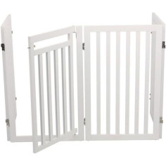 TRIXIE Barriere avec porte ajustable- (60-160cm) x 81 cm - Blanc - Pour chien TRIXIE Barriere avec porte ajustable- (60-160cm) x 81 cm - Blanc - Pour chien