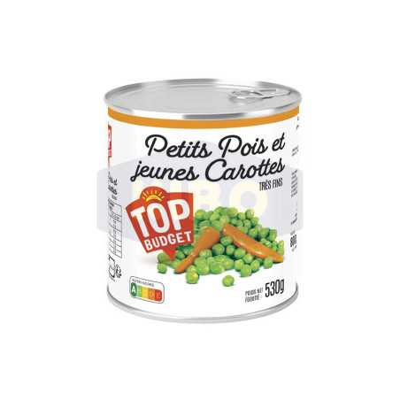 Petits pois et jeunes carottes très fins 530g