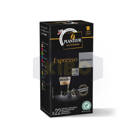 PLANTEUR DES TROPIQUES 22 capsules café espresso fortissimo 114g Antananarivo Madagascar