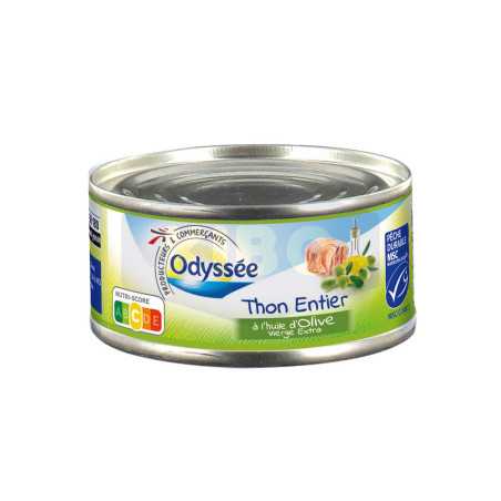 Thon entier à l'huile d'olive MSC 160g