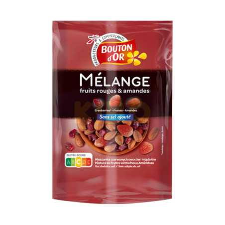 Mélange de fruits rouges et amandes sans sel ajouté 120g