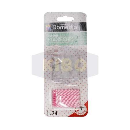 12 Bougies d'anniversaire bobèches roses