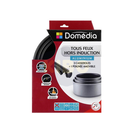 DOMEDIA Lot de 3 Casseroles amovibles Ø16-18-20cm Antananarivo Madagascar