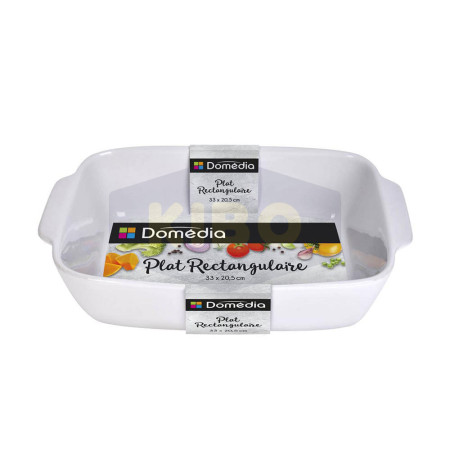 DOMEDIA Plat rectangulaire blanc en céramique 33x24cm Antananarivo Madagascar