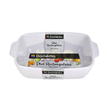 DOMEDIA Plat rectangulaire blanc en céramique 26x16cm Antananarivo Madagascar