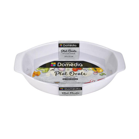 DOMEDIA Plat ovale blanc en céramique 34x21cm Antananarivo Madagascar