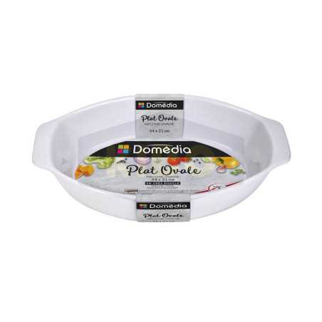 Plat ovale blanc en céramique 34x21cm