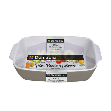 DOMEDIA Plat rectangulaire gris en céramique 33x26cm Antananarivo Madagascar