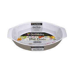 DOMEDIA Plat ovale gris en céramique 34x21cm Antananarivo Madagascar