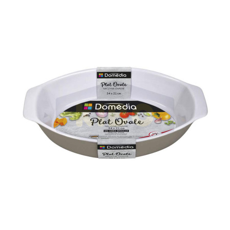 DOMEDIA Plat ovale gris en céramique 34x21cm Antananarivo Madagascar