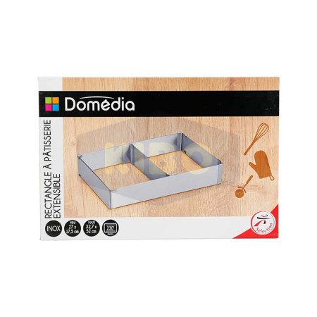 DOMEDIA Moule à gâteaux rectangulaire en inox double extensible 27x17