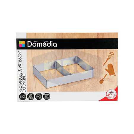 Moule à gâteaux rectangulaire en inox double extensible 27x17,5cm à 37,7x52cm
