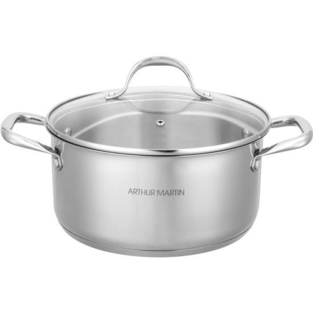 AM2513 Arthur Martin Marmite 28 cm avec couvercle – Acier Inoxydable – Tous feux dont induction