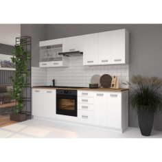 ATLAS Meuble sous-évier 2 portes - L 80 x H 82 x P52 cm - Décor blanc - Plan de travail non inclus ATLAS Meuble sous-évier 2 portes - L 80 x H 82 x P52 cm - Décor blanc - Plan de travail non inclus