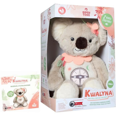 Gipsy Toys - KWALYNA - Koala conteur d'Histoires - Peluche Qui Parle Interactive -Ver