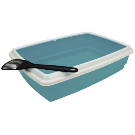 AIME Bac a litiere avec rebord 54 x 40 x 14 cm + Pelle - Pour chat