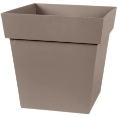 EDA Pot de fleur carré Toscane - 32 x 32 x H 32 cm - 22 L - Taupe EDA Pot de fleur carré Toscane - 32 x 32 x H 32 cm - 22 L - Taupe